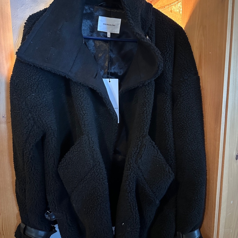 Emerson Fry New Black Sherpa Coat